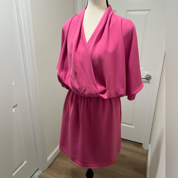 Trina Turk Concorde Dress Pink Wrap Style Elastic Waist Dolman Sleeve NEW WITH T - Picture 11 of 11